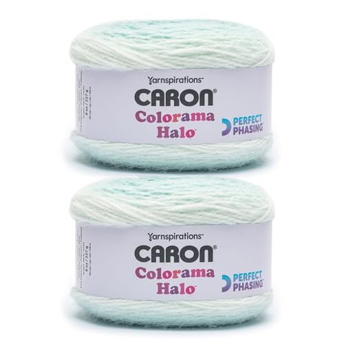 Image of Caron Colorama Halo Cake Caron Harbor Frost Yarn - 2 Pack of 8oz /226.79g - 71% Acrylic,18% Nylon,11% Polyester - #5 Bulky - 60 Yards for Knitting, Crocheting & Crafts