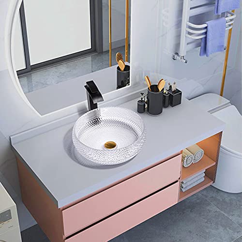 Lavabo de baño redondo que elimina salpicaduras e instalaciones complejas 3