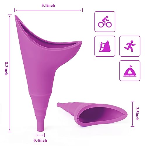 Tarnel 2pcs Urinella für Frauen, Weibliches Urinal Silikon Trichter Wiederverwendbarer Frauenurinal für Frauen, Tragbares Urinal für Frauen Stehend Bis Pinkeltrichter, Aktivitäten, Camping