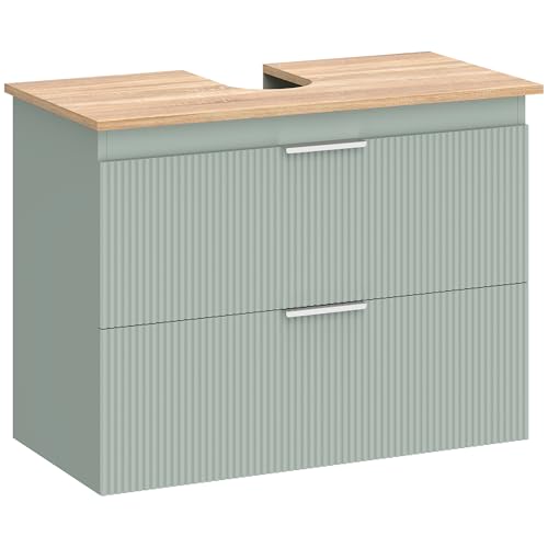 HOMCOM Meuble sous lavabo, Meuble de Salle de Bain avec 2 tiroirs, Armoire de Salle de Bains sous...