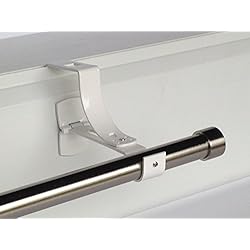 Persianas Sin Tambor Geko 1 - Soporte para barra de cortinas, diámetro 20 mm, especial para persianas enrollables con ranura, color blanco