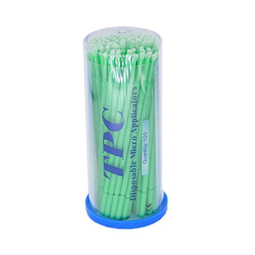 bomaoer 100 piezas Dental desechable producto dental Micro aplicador cepillo Flexible Regular verde