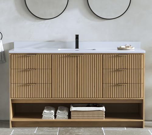 Maxbano 60" Bathroom Vanity with Sink, Freestanding Single Vanity for