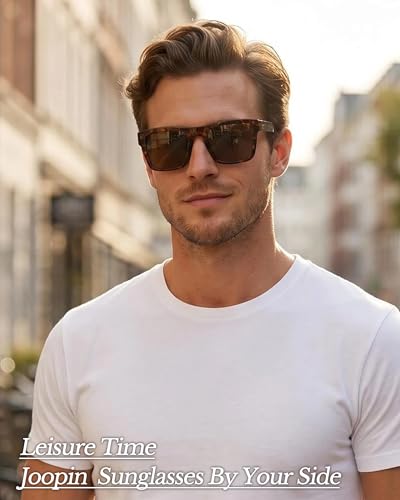 Image of Joopin Acetate Square Sunglasses Men Polarized UV400 Protection Trendy Oversized Sun Glasses Retro Shades Women