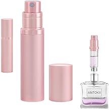 Perfume Travel Spray Bottle Atomizer - 5ML Perfume Atomizer, Scent Pump Case, Luxury Leakproof Refillable Spray Bottle for Women Pink