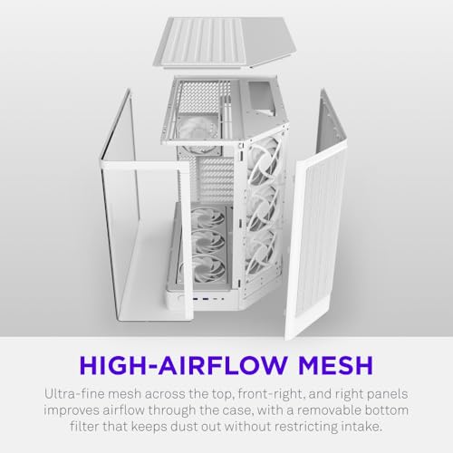 Image of NZXT H6 RGB+ - Compact Dual-Chamber ATX PC Case - White