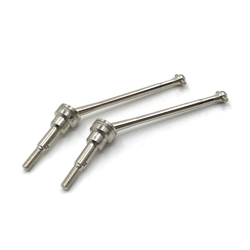 for WLtoys 1/12 12423 12427 12428 RC Car Metal Upgrade Parts, Modified CVD Front Propshaft Pair, Silver, Black(Silver)