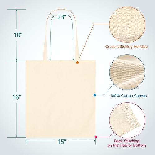 Phicorn 2-Pack 100% Cotton Tote Bags