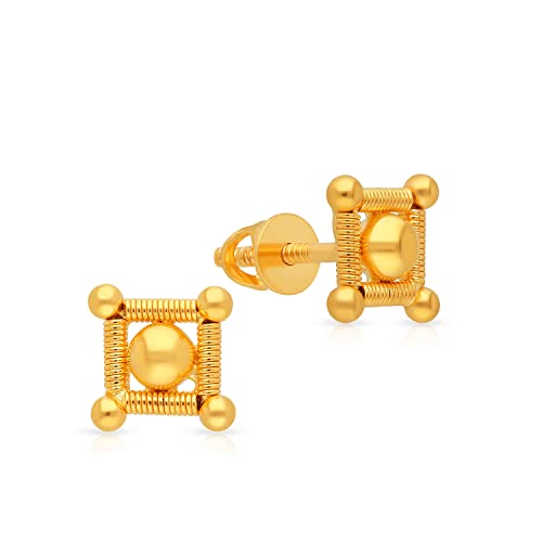 Malabar Gold & Diamonds 22k Yellow Gold Earrings for Women, Girls and Kids | 22 kt (916) BIS Hallmark Gold Stud Earrings for Birthday, Anniversary & Festive Gift (B0C55J5QWH) Amazon Price History, Amazon Price Tracker