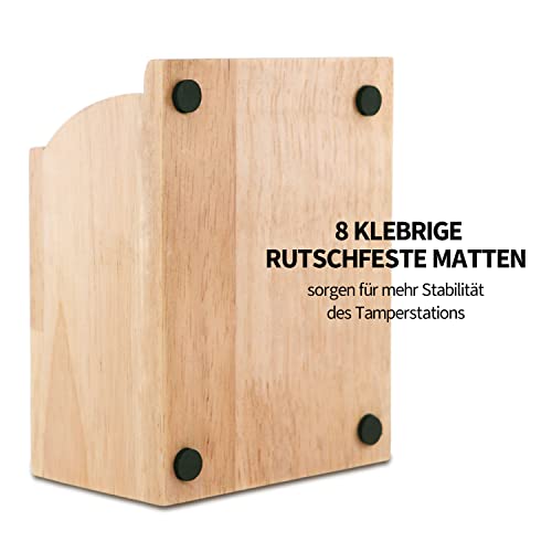 KYONANO Tamper 51 Mm - Edelstahl Espresso Tamper Mit Holzgriff Für DeLonghi Maschinen