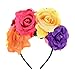Produktbild Merroyal Halloween-Blumenkrone, Stirnband, Party-Kostüm, Dia de Los Muertos Day of the Dead, Kopfbedeckung (Regenbogen)