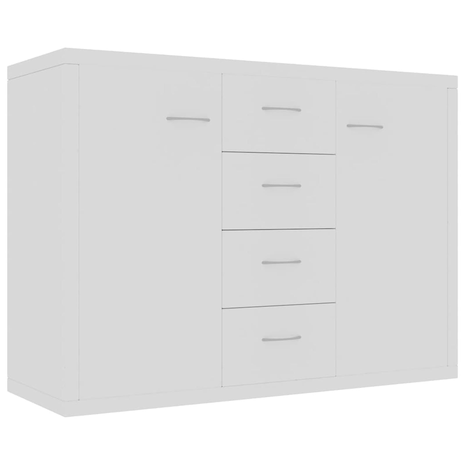 Gecheer Credenza 4 Cassetti 2 Ante Bianco Legno Multistrato 88x30x65 cm Mobile da Soggiorno Camera da Letto Corridoio 800684