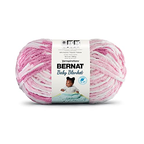 Image of Bernat BABY BLANKET BB Pink Dreams Yarn - 1 Pack of 10.5oz /300g - Polyester - #6 Super Bulky - 220 Yards - Knitting /Crochet