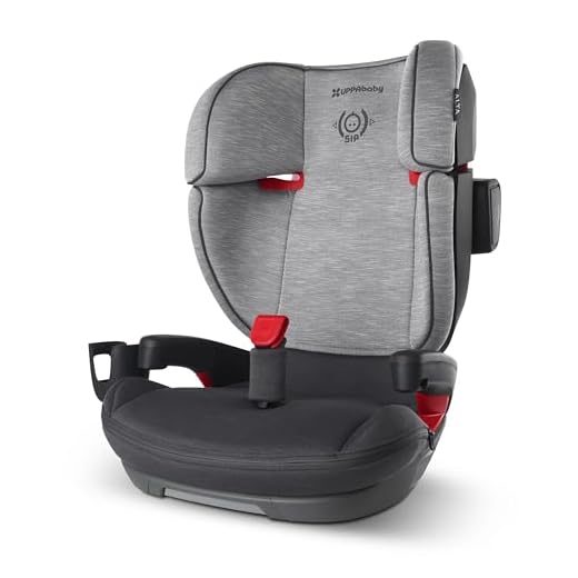 UPPAbaby Alta High Back Booster Seat / Seven-Position, Active Support Headrest / SecureFit Integrated Belt Guide + Positioner / Removable Cup Holder Included / Morgan (Charcoal Mélange)
