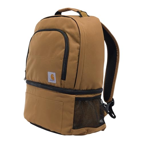 Carhartt Insulated 24 Can Two Compartment Cooler Backpack, Fully-Insulated Base, Durable Water-Resistant for Camping, Beach & Travel