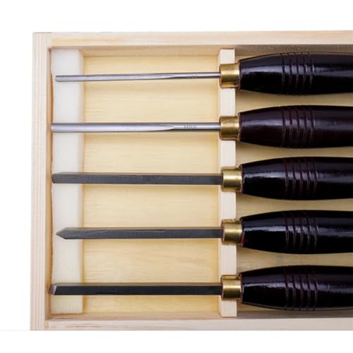Set de 5 piezas de cinceles para torneado en madera miniatura 3