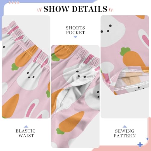 ZZXXB Bunny Carrot Pattern Boys Long Pants Soft Trousers Elastic Waist Kids Lounge Bottoms with Pockets S-XL4