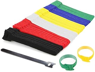 YIXISI 50 PCS 6-Inch Reusable Cable Ties, Multi-Purpose Adjustable Hook and Loop Cable Straps, Loop Long Cable Tie Wraps for Cable Management and Cords Organization, Black