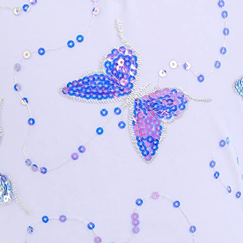 Toddler Kids Girls Butterfly Sequins Casmisole Ballet Dance Dress Glitter Tutu Skirted Leotard Dress Shiny Princess Ballerina Dancewear Gymnastics Stage Performance Party Costume White 3-4 Years #TOP3