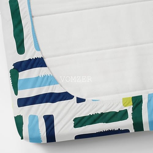Image of VOMZER Premium 320 TC Fitted Bed Sheet with Full Elastic - Deep Pocket Design - Wrinkle Resistant Fitted Bedsheet 36x72 Single Brush N Lines