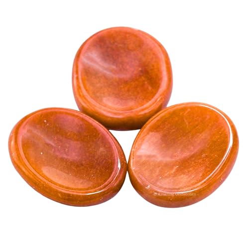 Image of Amazing Gemstone Chocolate Jasper Worry Stones for Stress Relief Crystals and Healing Stones - Piedra Crystal Fidget for Meditation, Relaxation - Unique Stocking Stuffers and Birthday Gifts