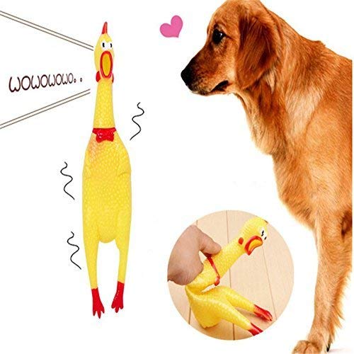 Chipun Yellow Screaming Rubber Chicken Pet DogToy Squeaker Stress Relievers Gift by