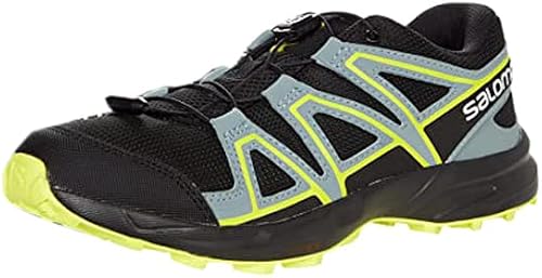 Salomon Kid's Speedcross Trail Running Shoes, Black/Black/Evening Primrose, 4 Big Kid