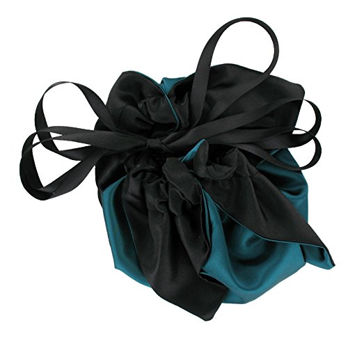 SiaLinda: Pompadour Tasche, verschiedene Farben außen/schwarz innen, Satin. Beuteltasche Damen Zugbeutel. Inkl. Geschenkverpackung. Made in Germany.