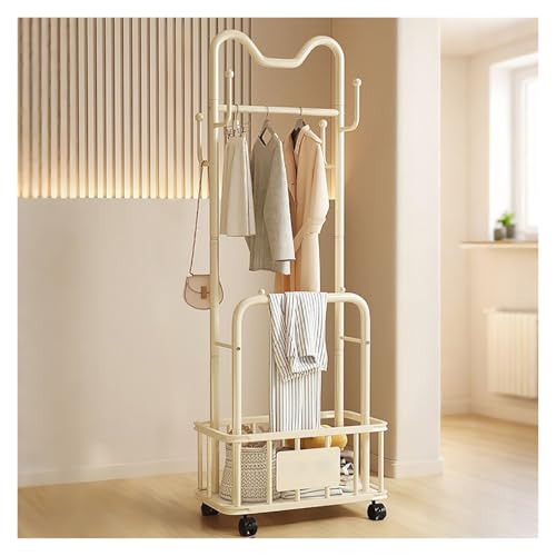 ZzERTE Perchero De Ropa De Doble Barra Con Ruedas, Burro Ropa, Perchero Burro, Vestidor Portátil, Para Dormitorio, Vestidor O Lavandería(White,80cm/31.5in)