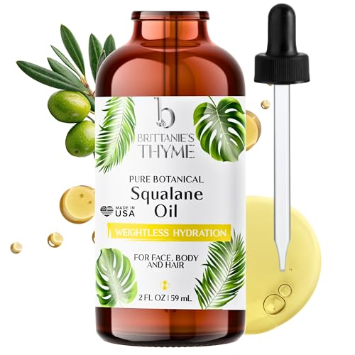Brittanie’s Beauty 100% Pure Squalane Oil for Hair, Skin & Nails – Lightweight Hydration for Radiant Glow, Smooth Skin & Silky Hair | Clean, Vegan, Non-Greasy Formula, 2oz