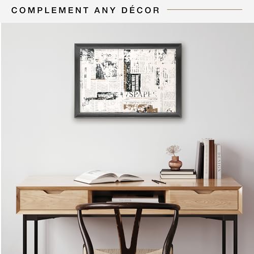 MCS Studio Gallery Classic 16x24 Poster Frame Black Woodgrain, Vertical & Horizontal Wall Hanging Large Picture Frame for Photos, Posters & Art Prints (1-Pack)