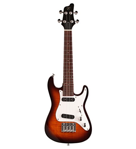 Vorson FSUK-1 S-Style Electric Ukulele with Gig Bag, Flame Maple