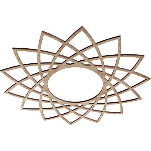 Image of Ekena Millwork 22 inchOD x 8 1 /2 inchID x 1 /4 inchT Eleanor Wood Fretwork Pierced Ceiling Medallion, Red Oak