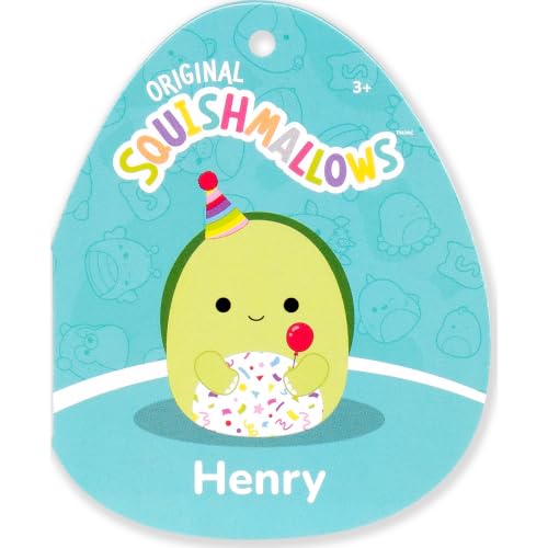Image of Squishmallows Original 12in Henry the Turtle with Birthday Hat Holding Balloon - Official Jazwares Plush (Medium-Sized)