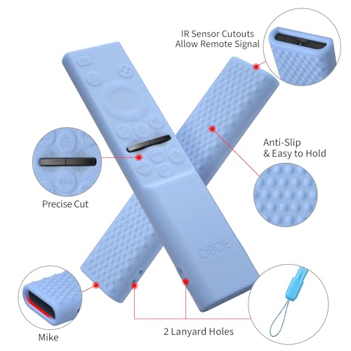 Image of Samsung QLED TV Remote Cover - Silicone Case with Loop (Glow in Dark Blue) - Compatible with Samsung Smart TV Remote BN59-01311
