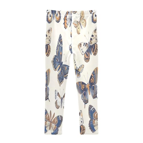 Toddler Girls Leggings Printed Yoga Pants Leggings Blue White Butterflys for Kids2