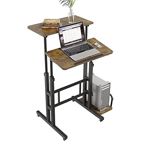 Dripex Stehpult Höhenverstellbar Laptoptisch, Computertisch mit Rollen, Mobile Workstation mit neigbar Tischplatte, Stehschreibtisch für Zuhause Büro Cover