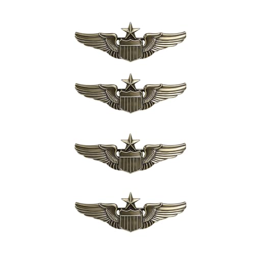 4 PCS Pilot Wings Airplane Pin,Military Aviation Brooch for Pilot Costume