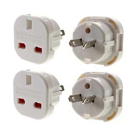 Ex-Pro 2x Pack of UK to Australia Australian New Zealand Tourist Travel Plug Power Mains Adaptor - White Cover