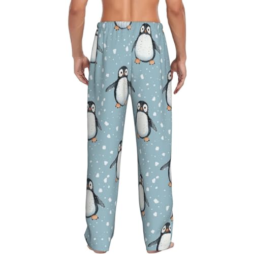 Penguin Winter Snowflake Mens Pajama Pants Cozy Lounge Baggy Lightweight Pj Pants Lounge Bottoms With Elastic Waist3