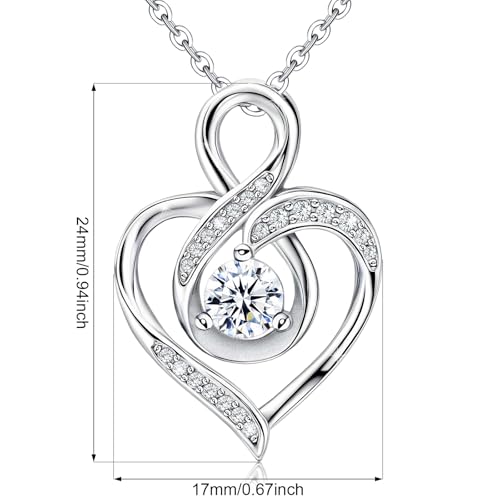 Image of Sterling Silver Pendant Necklace Charms Hypoallergenic Fashion Jewelry Dainty Valentines Day Birthday Gift for Women