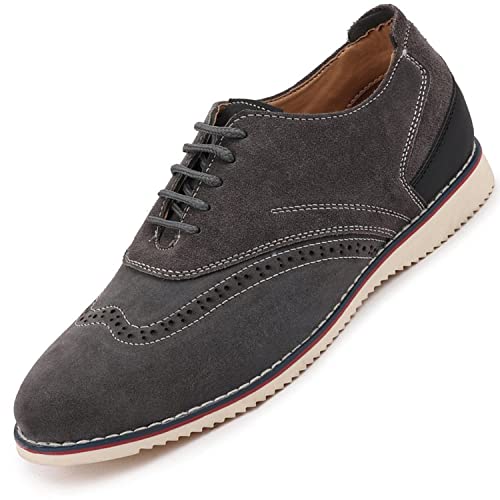 Image of FAUSTO Men's Suede Leather Oxford Casual Shoes