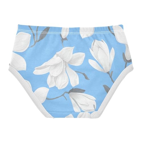 Blue White Magnolia Flowers Pastel Toddler Girls Underwear 2t Cotton Cute Panties Girl Stylish Kids Undies Briefs2