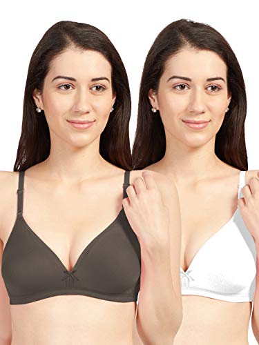 Image of SONARI Omania Womens Non-Padded Cotton Polyester Bras - Solid, Non-Wired, Medium Coverage, Hand Washable (Pack of 2)