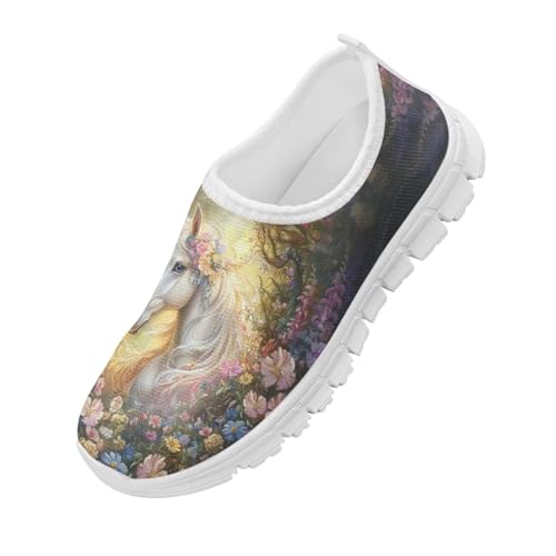 Kids Slip On Walking Shoes for Boys Girls Breathable Mesh Casual Shoes Loafers Non Slip Lightweight Comfort Sneakers Spring School Day White Sole Size 11-153