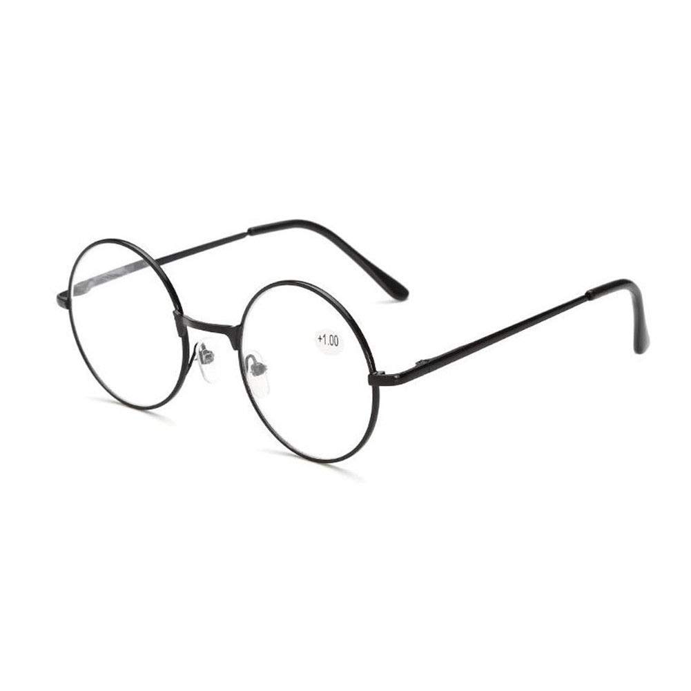 Round Reading Glasses Women - Meijunter Retro Spring Hinge Metal Eyeglasses Frame Clear Lens Reader Strength +1.00 to +4.00