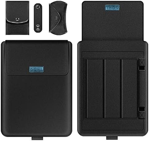 Generic AOHC 13-14 inch (Jet Black) Laptop Sleeve Case Laptop Stand Adjustable, Computer Shock Resistant Bag with Mouse Pad for MacBook, Window Surface