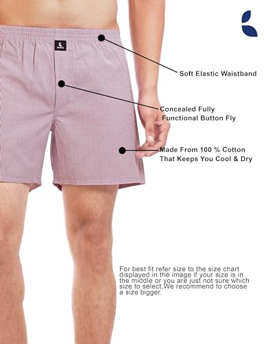 Image of Cotton Boxer Shorts for Men, Breathable, Comfortable & Lightweight (Pack of 2)