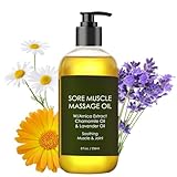 Arnica Massageöl, Körper Öl mit Arnika, Lavendel & Chamomile – Massage Oil Body zur Körpermassage, Massageöl Lavendel für Muskel & Gelenk Entspannung, Feuchtigkeit & Pflege, Für alle Hauttypen, 236ml