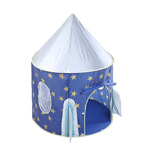 UniM Kids Castle Play Tent with Rocket Design, Conveniently Folds into a Carrying Case, Suitable for Home/Outdoor Activity